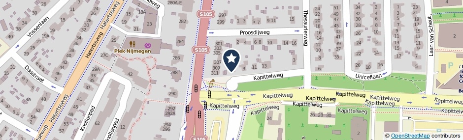 Kaartweergave Kapittelweg 1 in Nijmegen