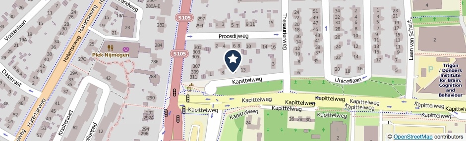 Kaartweergave Kapittelweg 11 in Nijmegen