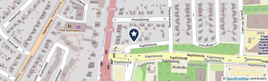 Kaartweergave Kapittelweg 3 in Nijmegen