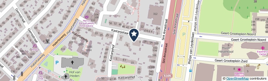 Kaartweergave Kastanjelaan 3-B in Nijmegen