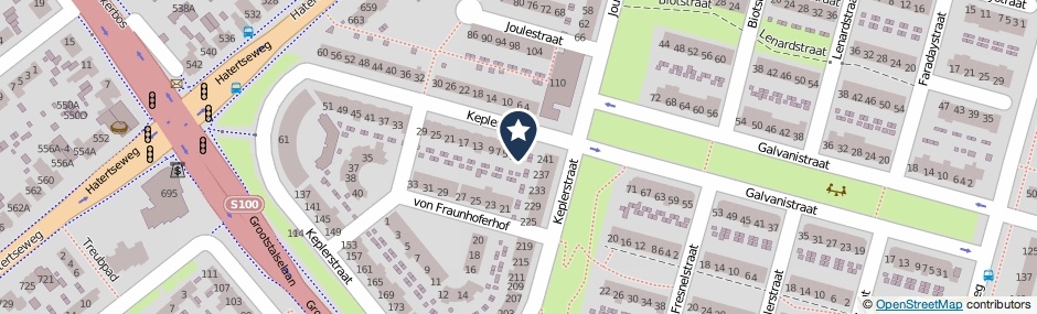 Kaartweergave Keplerstraat 1 in Nijmegen