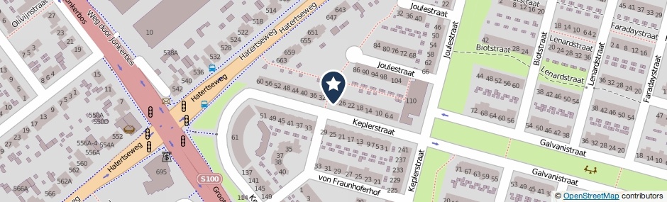 Kaartweergave Keplerstraat 30 in Nijmegen