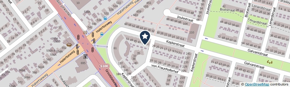 Kaartweergave Keplerstraat 35 in Nijmegen