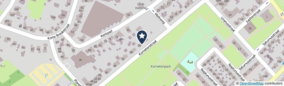 Kaartweergave Kometenstraat 22 in Nijmegen