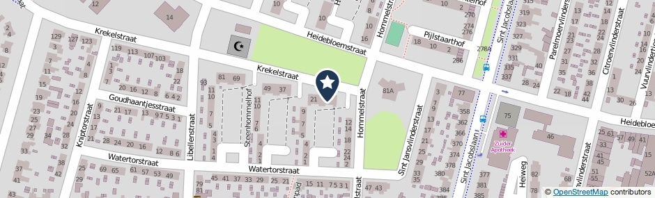 Kaartweergave Krekelstraat 11 in Nijmegen