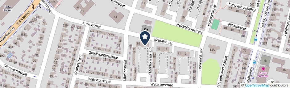 Kaartweergave Krekelstraat 73 in Nijmegen