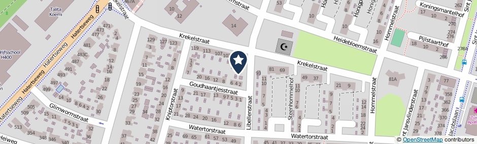 Kaartweergave Libellenstraat 22 in Nijmegen