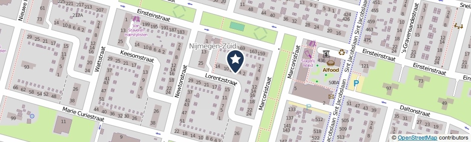 Kaartweergave Lorentzstraat 6 in Nijmegen
