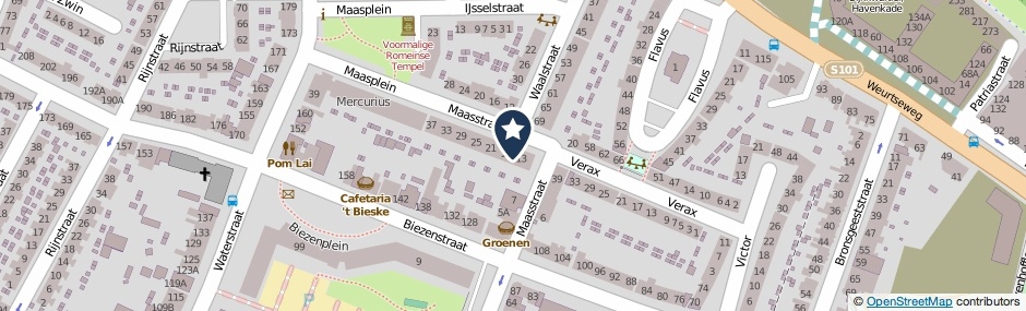 Kaartweergave Maasstraat 15 in Nijmegen