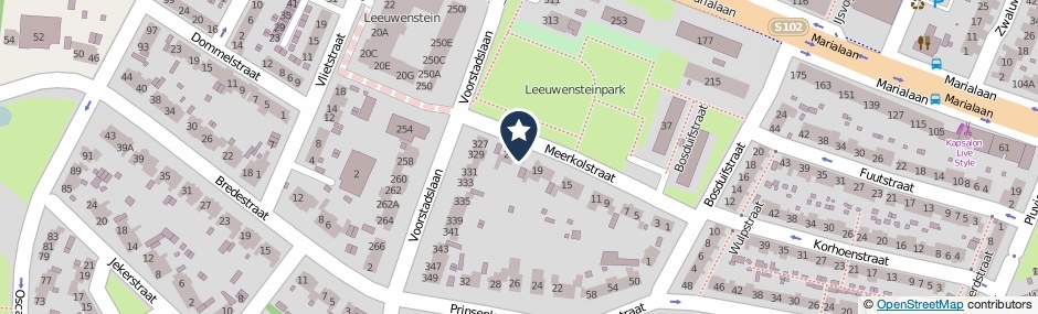 Kaartweergave Meerkolstraat 21 in Nijmegen