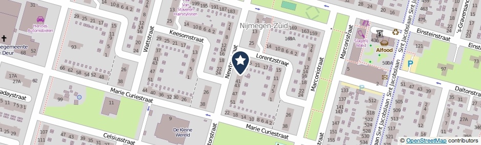 Kaartweergave Newtonstraat 37 in Nijmegen