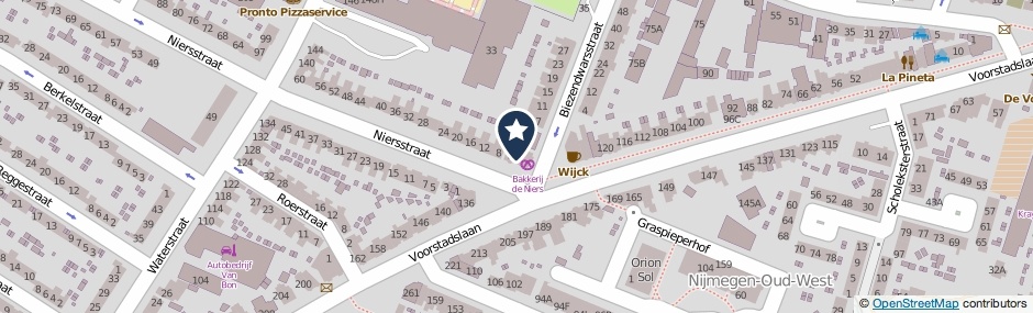 Kaartweergave Niersstraat 4-B in Nijmegen