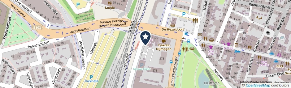 Kaartweergave Nieuwe Marktstraat 76 in Nijmegen