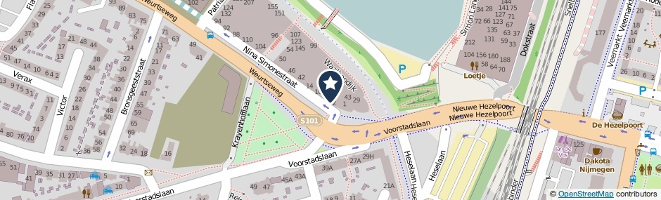 Kaartweergave Nina Simonestraat 4 in Nijmegen
