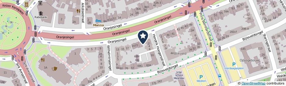 Kaartweergave Oranjesingel 25-C in Nijmegen