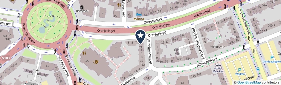 Kaartweergave Oranjesingel 9-A in Nijmegen