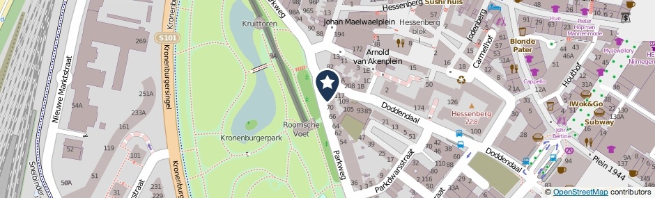 Kaartweergave Parkweg 72 in Nijmegen