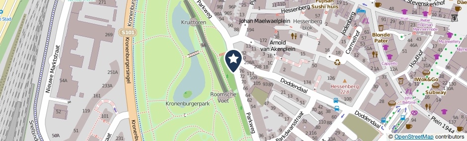 Kaartweergave Parkweg in Nijmegen