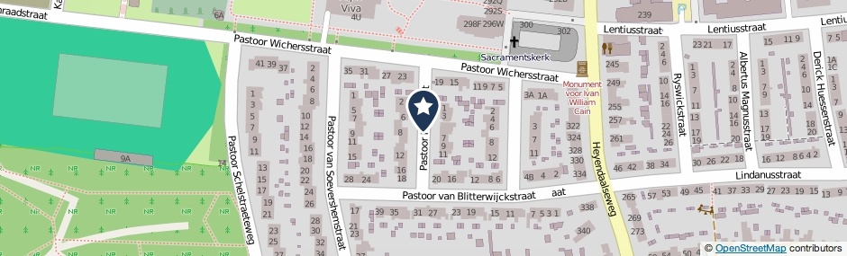 Kaartweergave Pastoor Nevestraat in Nijmegen