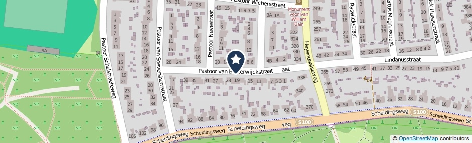 Kaartweergave Pastoor Van Blitterwijckstraat in Nijmegen