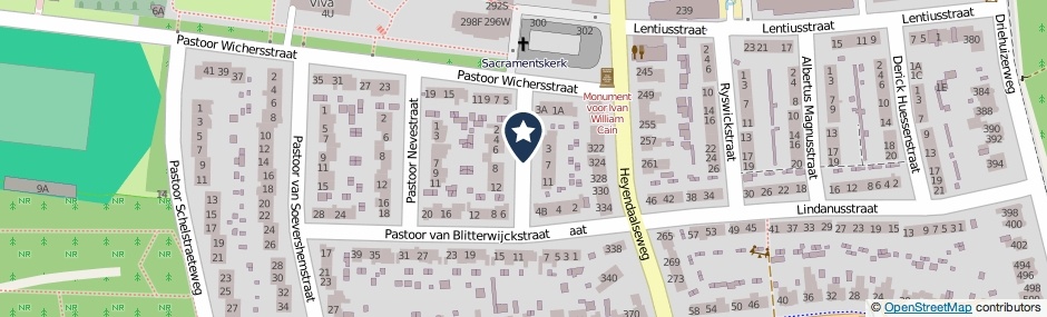 Kaartweergave Pastoor Van Bommelstraat in Nijmegen