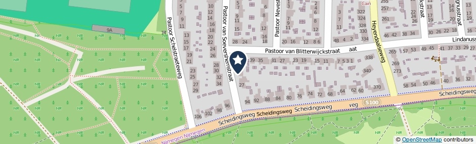Kaartweergave Pastoor Van Soevershemstraat 23 in Nijmegen