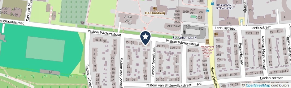 Kaartweergave Pastoor Wichersstraat 23 in Nijmegen
