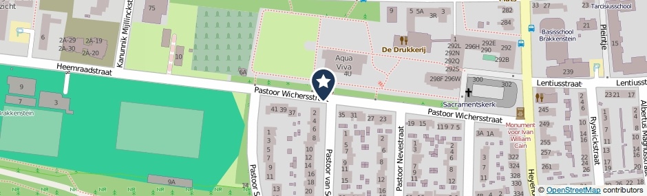 Kaartweergave Pastoor Wichersstraat in Nijmegen