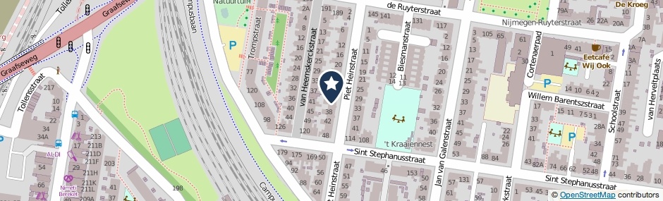 Kaartweergave Piet Heinstraat 34 in Nijmegen