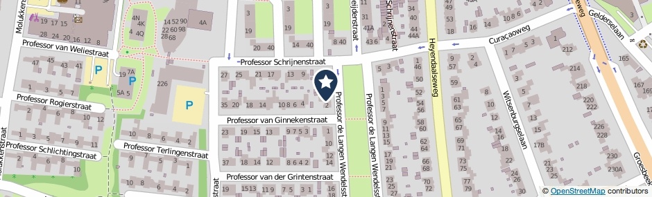 Kaartweergave Professor De Langen Wendelsstraat 6 in Nijmegen