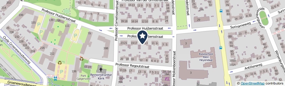 Kaartweergave Professor Huijbersstraat 15 in Nijmegen