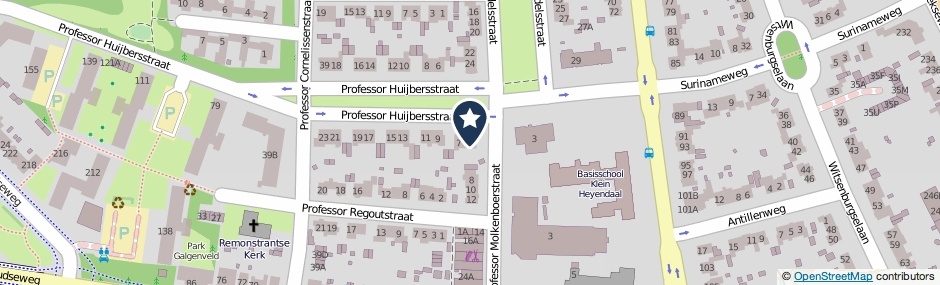 Kaartweergave Professor Huijbersstraat 5 in Nijmegen