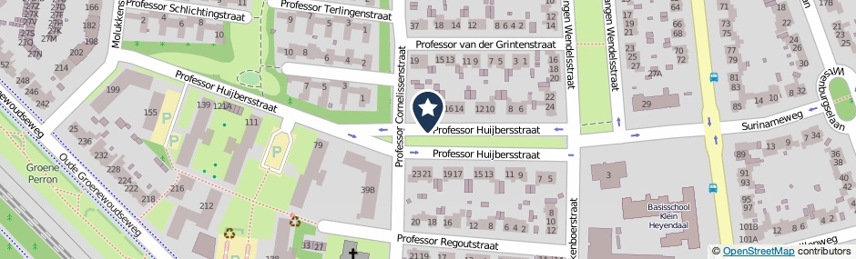 Kaartweergave Professor Huijbersstraat in Nijmegen