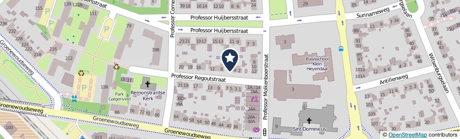 Kaartweergave Professor Regoutstraat 6 in Nijmegen