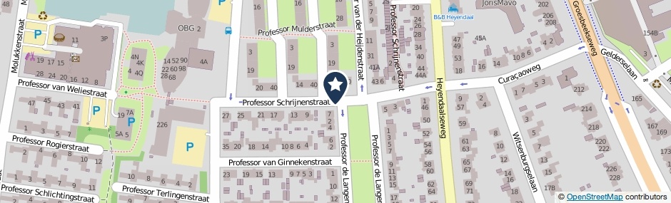 Kaartweergave Professor Schrijnenstraat in Nijmegen