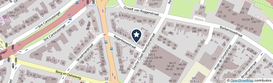 Kaartweergave Regentessestraat 23 in Nijmegen