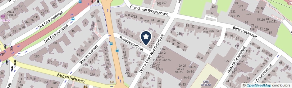 Kaartweergave Regentessestraat 25 in Nijmegen