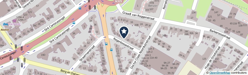 Kaartweergave Regentessestraat 9 in Nijmegen