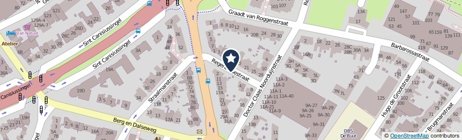 Kaartweergave Regentessestraat in Nijmegen