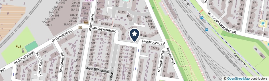 Kaartweergave Ruusbroecstraat 24-E in Nijmegen