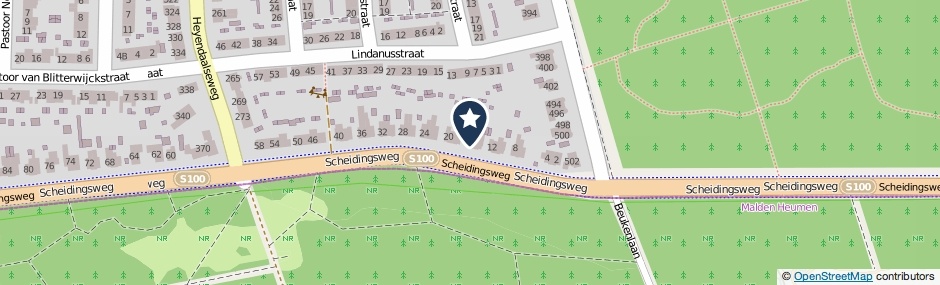 Kaartweergave Scheidingsweg 16 in Nijmegen
