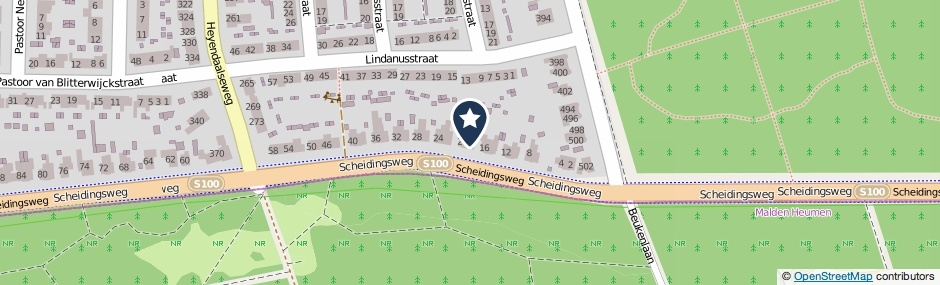 Kaartweergave Scheidingsweg 18 in Nijmegen