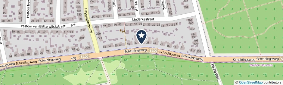 Kaartweergave Scheidingsweg 32 in Nijmegen