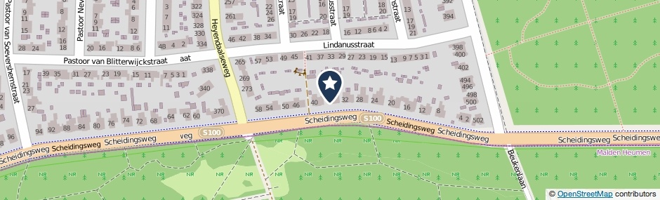 Kaartweergave Scheidingsweg 36 in Nijmegen