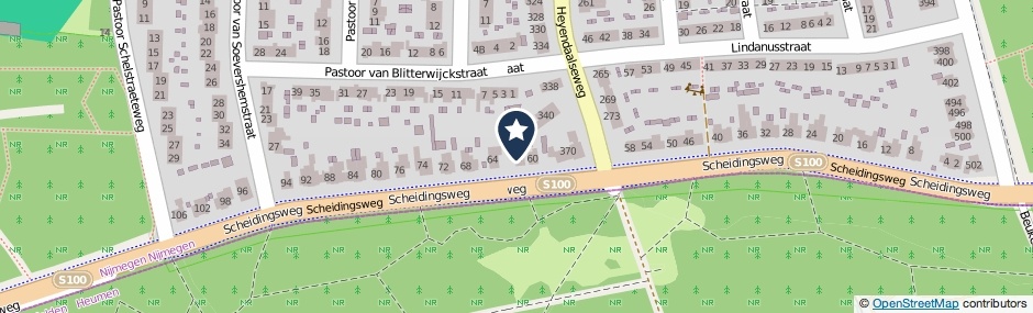 Kaartweergave Scheidingsweg 62 in Nijmegen