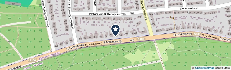 Kaartweergave Scheidingsweg 72 in Nijmegen