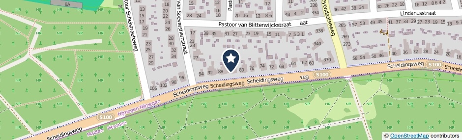 Kaartweergave Scheidingsweg 84 in Nijmegen
