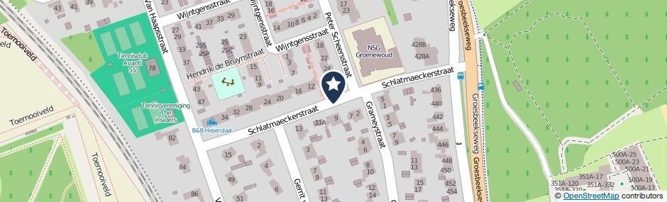 Kaartweergave Schlatmaeckerstraat in Nijmegen