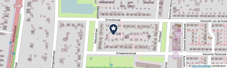 Kaartweergave Schoutstraat 25-B in Nijmegen