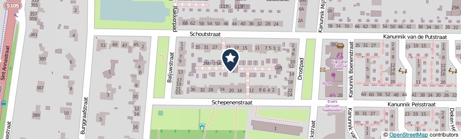 Kaartweergave Schoutstraat 25-C in Nijmegen